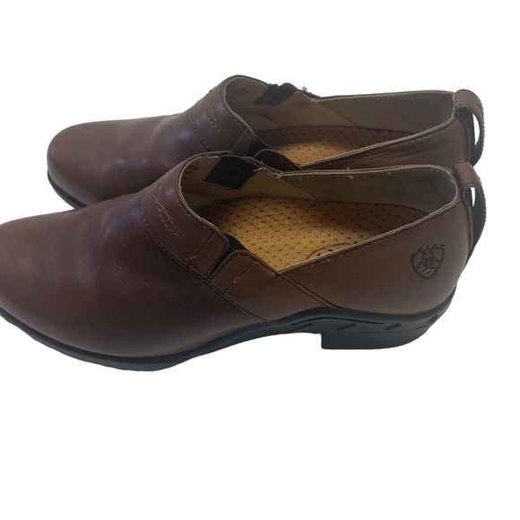 Ariat Women’s Brown Leather Slip On Clog Size 7.5 - Picture 4 of 11